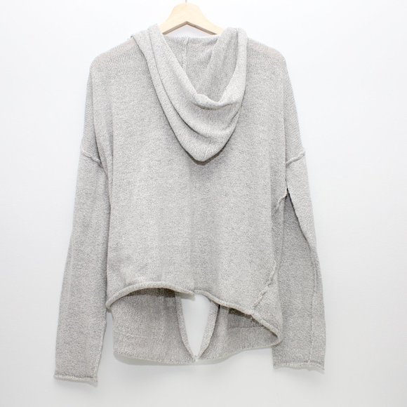 BDG Women's Hooded Knit Open Cardigan Gray Small with Pockets - Picture 2 of 6